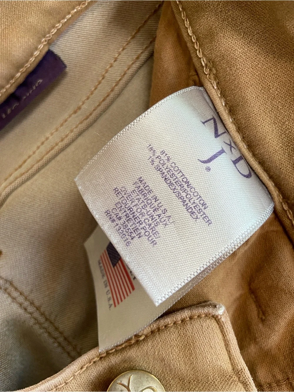 NYDJ Mid Rise LEGGING Stretch Jeans in Camel Brush Demin Size 2 - Picture 12 of 14